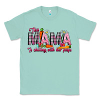 Seafoam This Mama Is Chilling With Her Peeps Classic Tee - CowhideDigitalArt