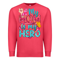 Cardinal My Mom Is My Hero Breast Cancer Premium Sweatshirt - BundleAndBundleShop