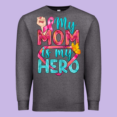 My Mom Is My Hero Breast Cancer Premium Sweatshirt Designed By Bundleandbundleshop