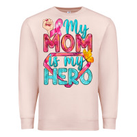 Pale Pink My Mom Is My Hero Breast Cancer Premium Sweatshirt - BundleAndBundleShop