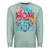 Seafoam My Mom Is My Hero Breast Cancer Premium Sweatshirt - BundleAndBundleShop