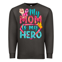 Smoke My Mom Is My Hero Breast Cancer Premium Sweatshirt - BundleAndBundleShop