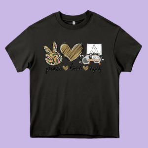 Peace Love Eyes Heavy Core Tee Designed By Maliassmallbusiness