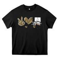 Black peace love eyes Heavy Core Tee - MaliasSmallBusiness
