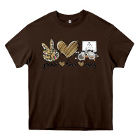 Chocolate Brown peace love eyes Heavy Core Tee - MaliasSmallBusiness