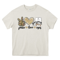 Cream peace love eyes Heavy Core Tee - MaliasSmallBusiness