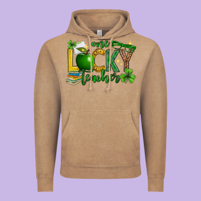 St. Patrick's Day One Lucky Teacher Vintage Hoodie Designed By Neo Western