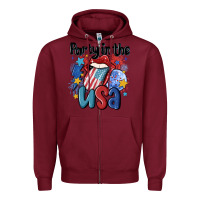 Burgundy party in the usa Zipper Hoodie - MaliasSmallBusiness