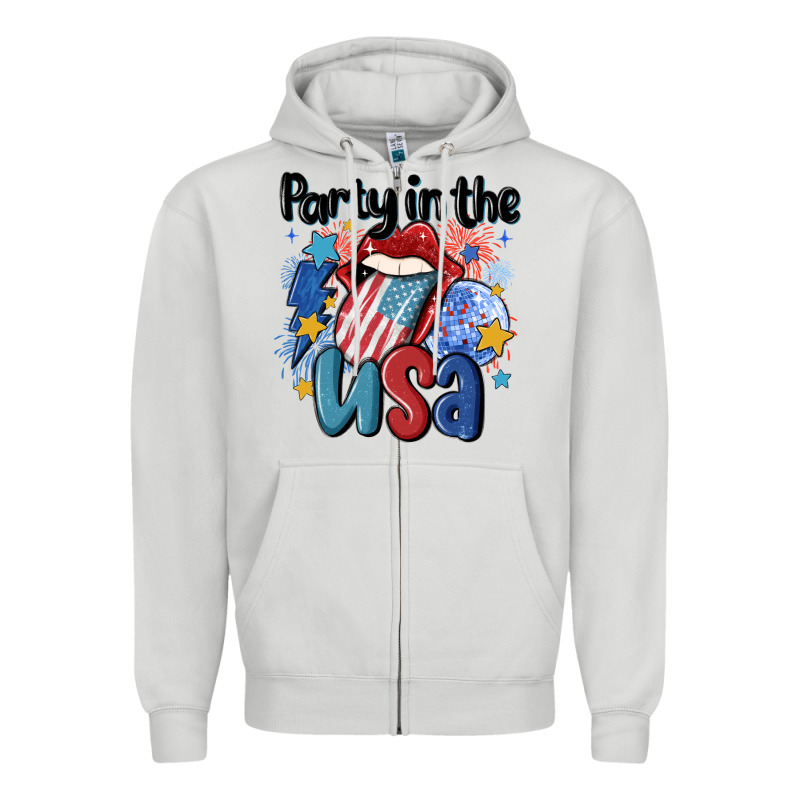 Party In The Usa Zipper Hoodie by MaliasSmallBusiness | Teevron