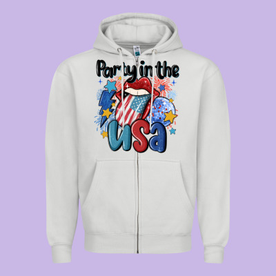 Party In The Usa Zipper Hoodie Designed By Maliassmallbusiness