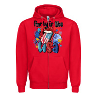 Red party in the usa Zipper Hoodie - MaliasSmallBusiness