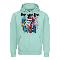 Seafoam party in the usa Zipper Hoodie - MaliasSmallBusiness