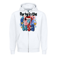 White party in the usa Zipper Hoodie - MaliasSmallBusiness