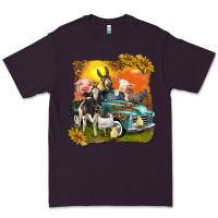Plum farm truck with farm animals Premium Tee - texasbilliewilder