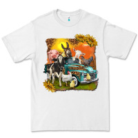White farm truck with farm animals Premium Tee - texasbilliewilder