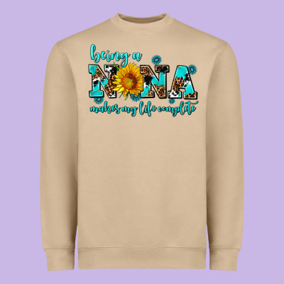 Being A Nana Makes My Life Complete Heavyweight Sweatshirt Designed By Adodesignshop