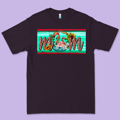 Flamingo Mom License Plate Premium Tee Designed By Barkaloodesign