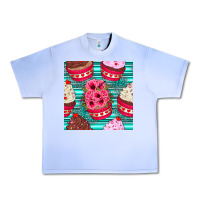 Grape Ice valentines day flower cupcakes and serape seamless pattern Urban Heavy Tee - BundleAndBundleShop
