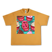 Peanut Butter valentines day flower cupcakes and serape seamless pattern Urban Heavy Tee - BundleAndBundleShop