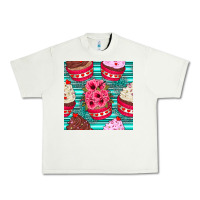 Pistachio valentines day flower cupcakes and serape seamless pattern Urban Heavy Tee - BundleAndBundleShop