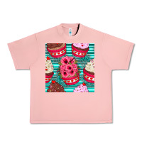 Salmon valentines day flower cupcakes and serape seamless pattern Urban Heavy Tee - BundleAndBundleShop
