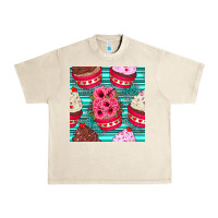 Sandshell valentines day flower cupcakes and serape seamless pattern Urban Heavy Tee - BundleAndBundleShop