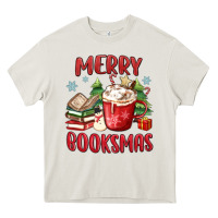 Cream merry booksmas Heavy Core Tee - MaliasSmallBusiness