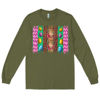 Army Green easter leopard egg bunny brush stroke Long Sleeve Tee - Artiststas