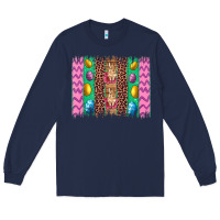 Navy easter leopard egg bunny brush stroke Long Sleeve Tee - Artiststas