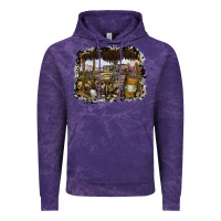Cloud Purple wild west Vintage Hoodie - SublimationCraftShop