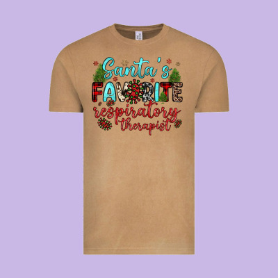 Santa S Favorite Respiratory Therapist Vintage Tee Designed By Jahusdesignshop