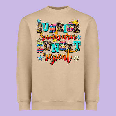 Sunrise Sunburn Sunset Repeat Heavyweight Sweatshirt Designed By Adodesignshop