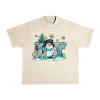 Sandshell cute coffeecup snowmanand joy Urban Heavy Tee - AdoDesignShop