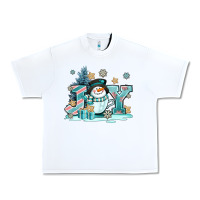 White cute coffeecup snowmanand joy Urban Heavy Tee - AdoDesignShop