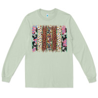 Matcha easter leopard cowhide bunny brush stroke Long Sleeve Tee - Artiststas