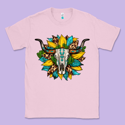 Bull Skull Gemstone Cactus Leopard Sunflower Classic Tee Designed By Artiststas