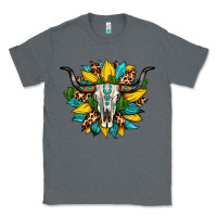 Charcoal Heather bull skull gemstone cactus leopard sunflower Classic Tee - Artiststas