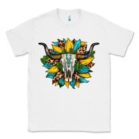 White bull skull gemstone cactus leopard sunflower Classic Tee - Artiststas