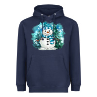 Navy winter snowman Heavyweight Hoodie - MaliasSmallBusiness