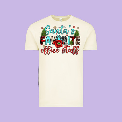 Santa S Favorite Office Staff Vintage Tee Designed By Jahusdesignshop