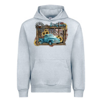 Heather Grey Small town USA truck 4th of july Urban Hoodie - HowdyJamesFarm