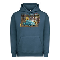Pigment Midnight Navy Small town USA truck 4th of july Urban Hoodie - HowdyJamesFarm