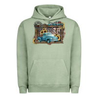 Pigment Oil Green Small town USA truck 4th of july Urban Hoodie - HowdyJamesFarm