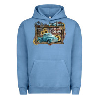 Pigment Pebble Blue Small town USA truck 4th of july Urban Hoodie - HowdyJamesFarm