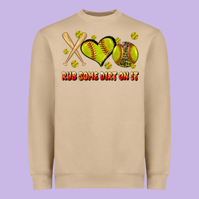 Rub Some Dirt On It Softball Heavyweight Sweatshirt Designed By Jahusdesignshop