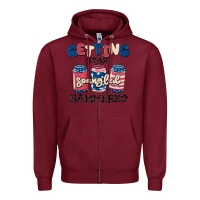 Burgundy getting star spangled hammered Zipper Hoodie - MaliasSmallBusiness