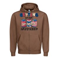 Chestnut getting star spangled hammered Zipper Hoodie - MaliasSmallBusiness