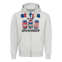 Dove Grey getting star spangled hammered Zipper Hoodie - MaliasSmallBusiness