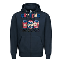 Navy getting star spangled hammered Zipper Hoodie - MaliasSmallBusiness