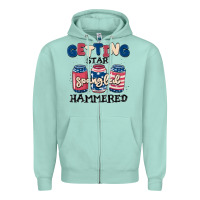 Seafoam getting star spangled hammered Zipper Hoodie - MaliasSmallBusiness